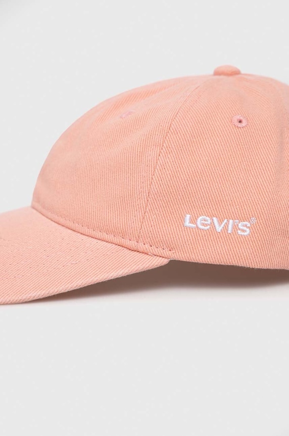 Памучна шапка с козирка Levi's D7581.0001 розов SS23