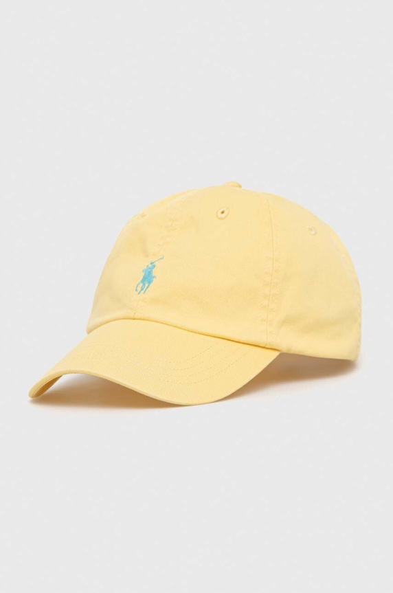 Polo Ralph Lauren șapcă de baseball din bumbac uni galben 211912843