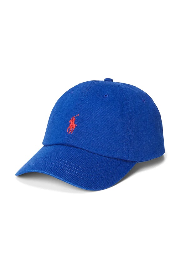 Бавовняна бейсболка Polo Ralph Lauren гладкий блакитний 211912843