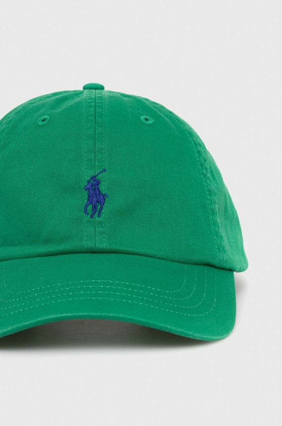 Βαμβακερό καπέλο του μπέιζμπολ Polo Ralph Lauren 211912843 πράσινο SS26