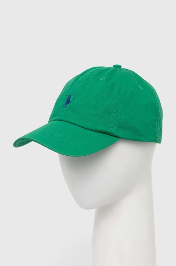 Polo Ralph Lauren șapcă pentru bărbați din bumbac bumbac verde 710667709