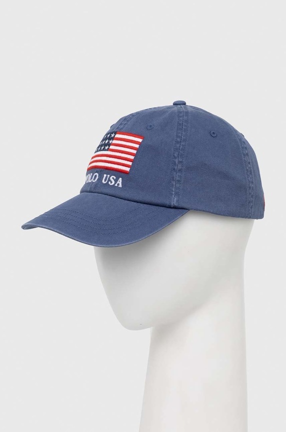 Polo Ralph Lauren șapcă de baseball din bumbac bumbac albastru 710870465