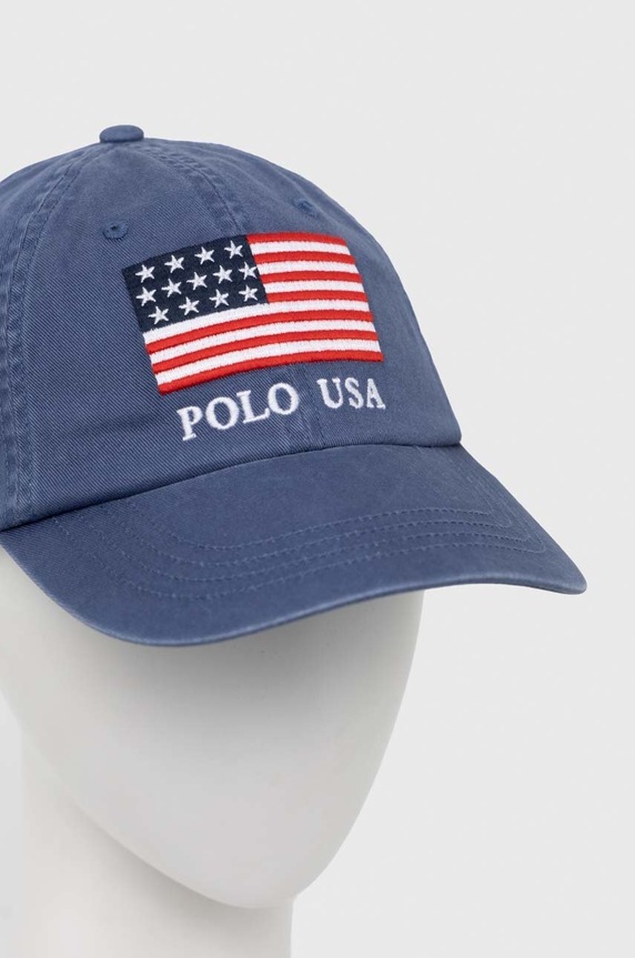 Polo Ralph Lauren șapcă de baseball din bumbac 710870465 albastru AW23