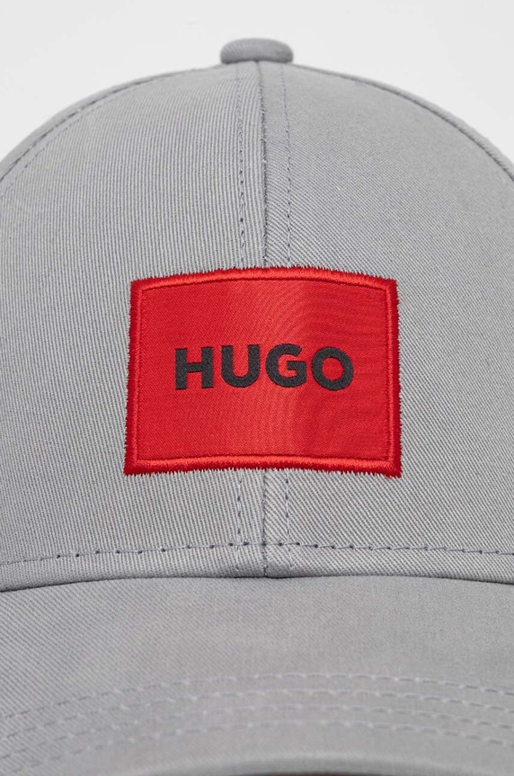 HUGO czapka z daszkiem bawełniana Men-X 581-RL 50492745 szary AA00