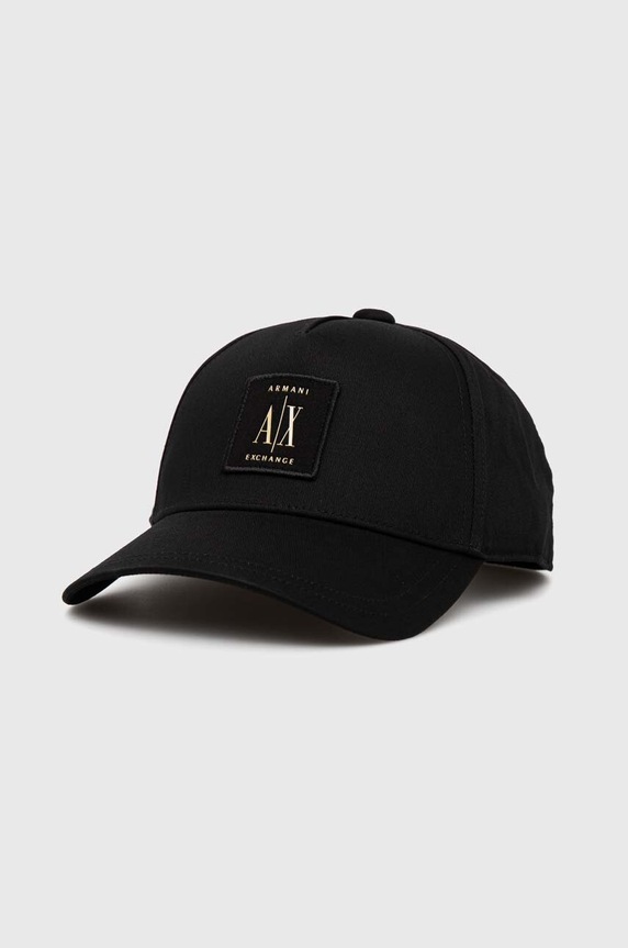 Armani Exchange czapka z daszkiem bawełniana aplikacja czarny 954219.CC812