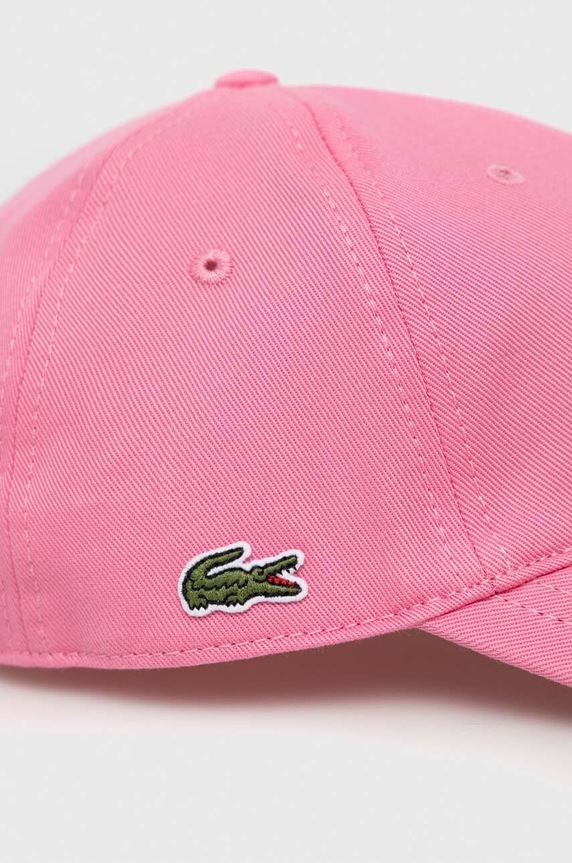 Lacoste Καπέλο μπέιζμπολ βαμβακερό RK0440 ροζ SS26