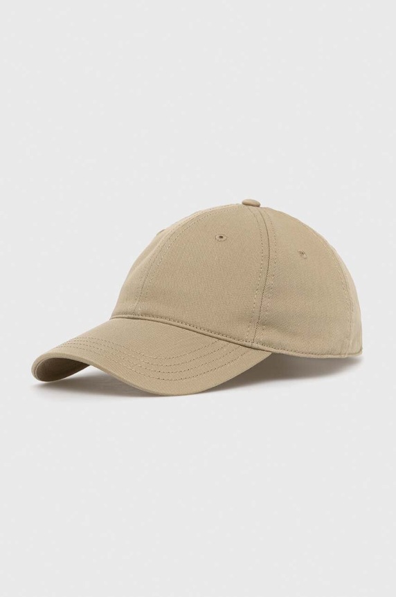 Lacoste czapka z daszkiem bawełniana gładkie zielony RK0440