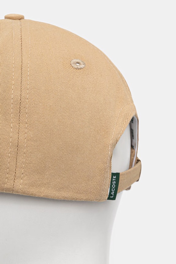 Akcesoria Lacoste czapka bejsbolówka bawełniana RK0440 beżowy