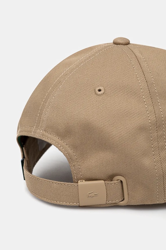 Lacoste czapka bejsbolowa bawełniana RK0440 beżowy SS26