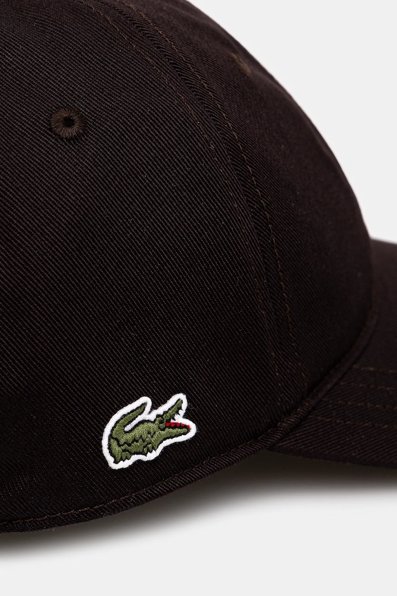 Lacoste Καπέλο μπέιζμπολ βαμβακερό RK0440 καφέ SS26