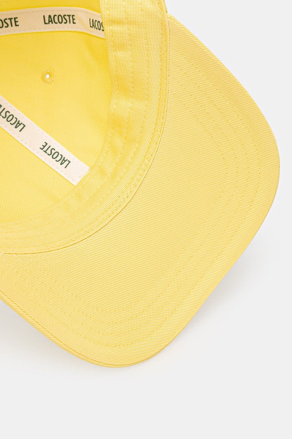 Lacoste czapka bejsbolowa bawełniana żółty RK0491