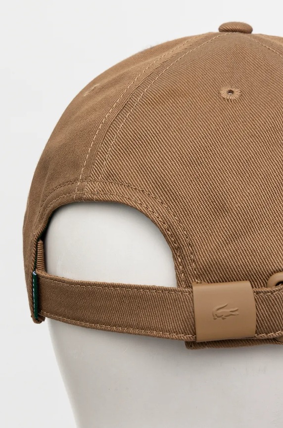 Lacoste șapcă de baseball din bumbac RK0491 maro SS26