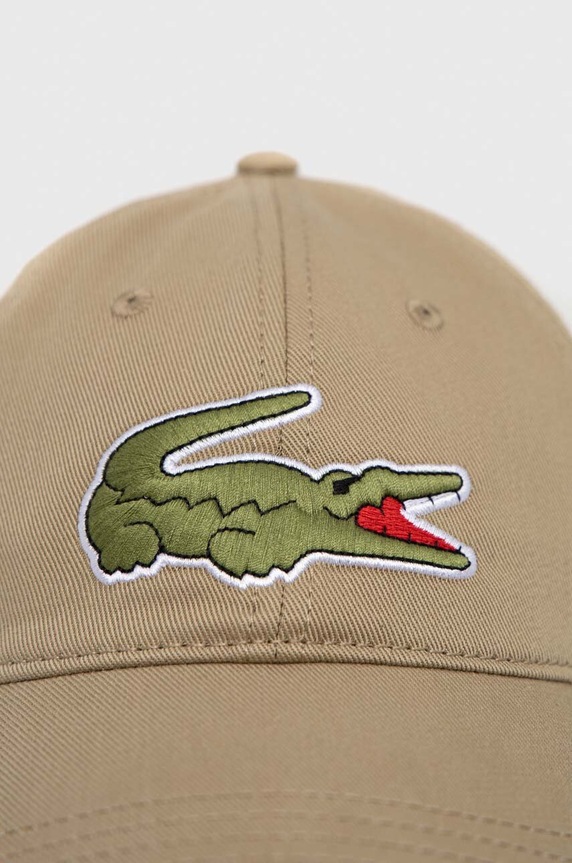 Lacoste șapcă de baseball din bumbac RK9871 maro AW24