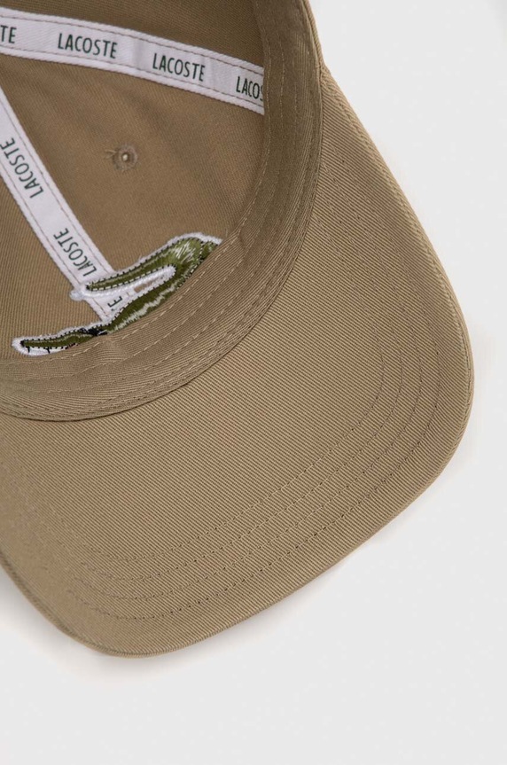 Lacoste șapcă de baseball din bumbac maro RK9871