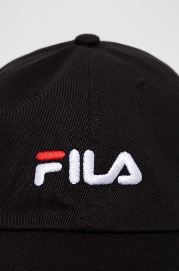 Βαμβακερό καπέλο του μπέιζμπολ Fila FCU0070 μαύρο SS24