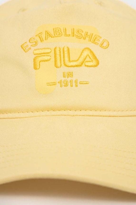 Akcesoria Fila czapka z daszkiem bawełniana FCU0086 żółty