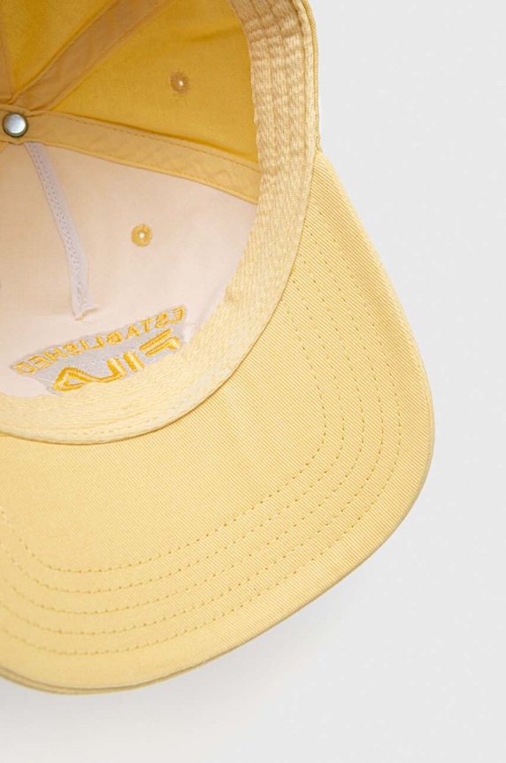Fila czapka z daszkiem bawełniana żółty FCU0086