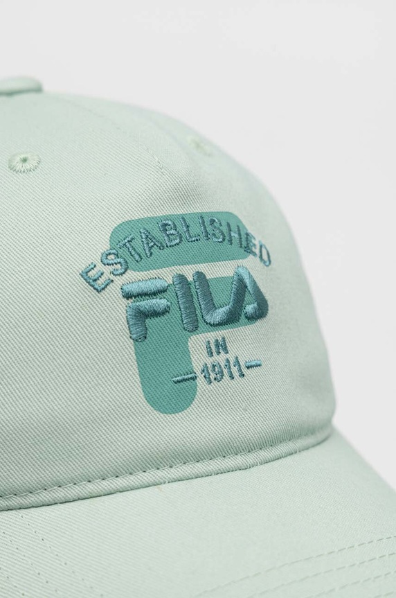 Fila czapka z daszkiem bawełniana FCU0086 turkusowy SS23