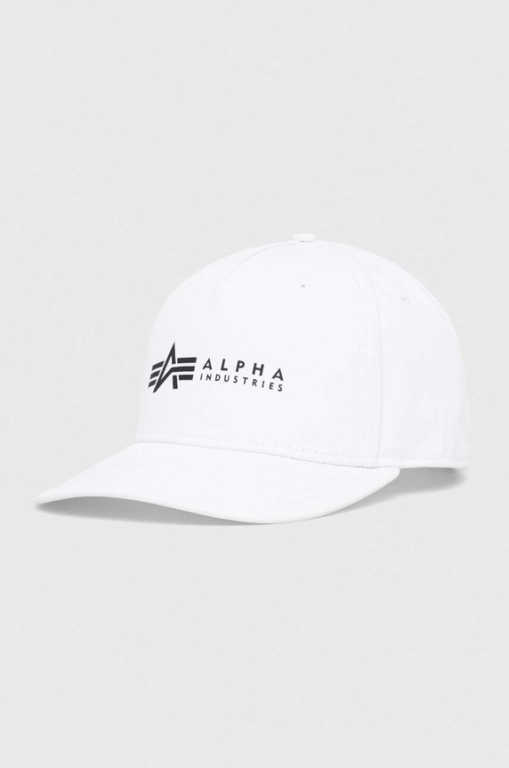Alpha Industries czapka bawełniana nadruk biały 126912.09