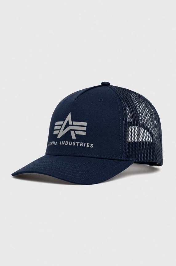 Bavlněná čepice Alpha Industries bavlna námořnická modř 186902.07