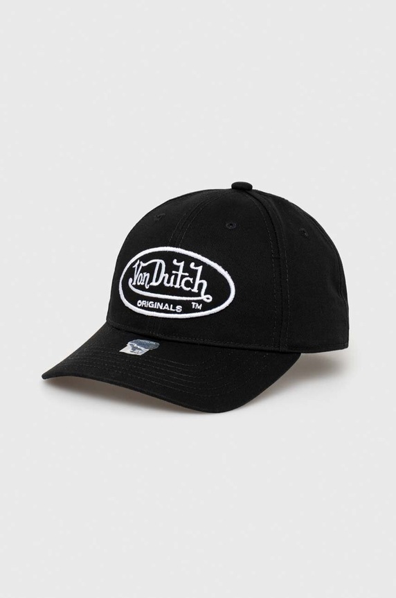 Von Dutch czapka z daszkiem bawełniana aplikacja czarny 7030104