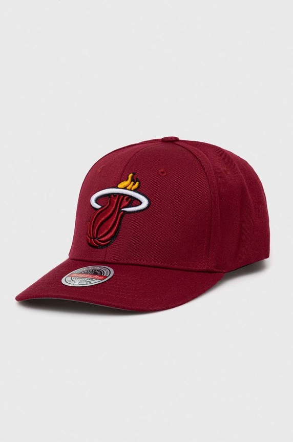Kapa iz mešanice volne Mitchell&Ness Miami Heat S primesjo volne bordo HHSS3257.MHEYYPPPMAR