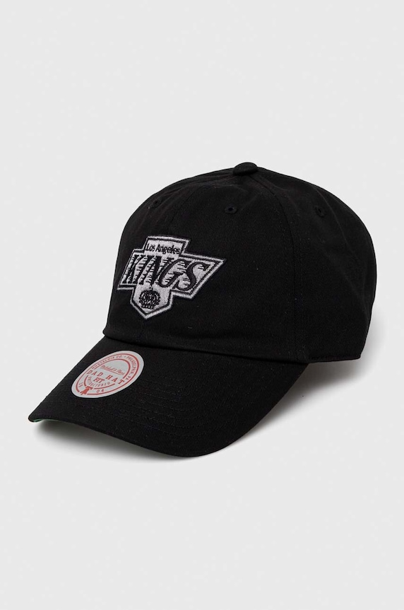 Βαμβακερό καπέλο του μπέιζμπολ Mitchell&Ness Los Angeles Kings απλικέ μαύρο HLUX5369.LAKYYPPPBLC