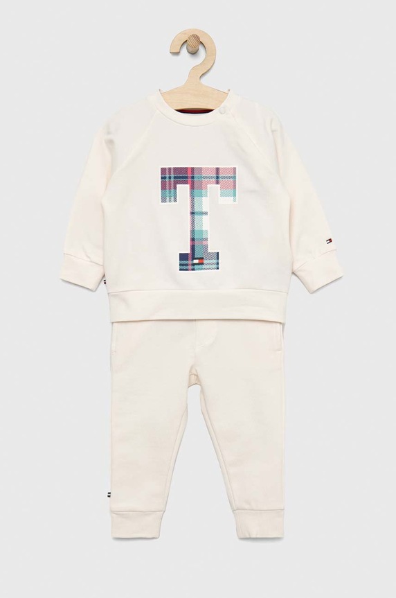 Tommy Hilfiger dres niemowlęcy z elastanem beżowy KN0KN01557.PPYX