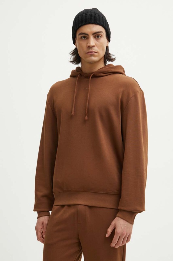 Odzież HUGO komplet dresowy męski bawełniany DapoDayote 50492581 brązowy