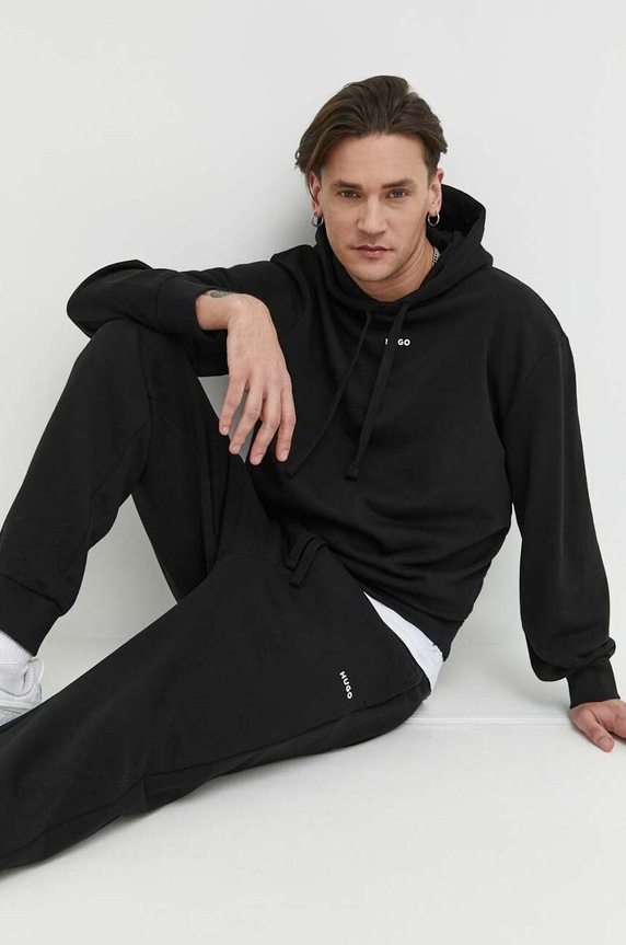 HUGO komplet dresowy męski bawełniany DapoDayote dzianina czarny 50492581