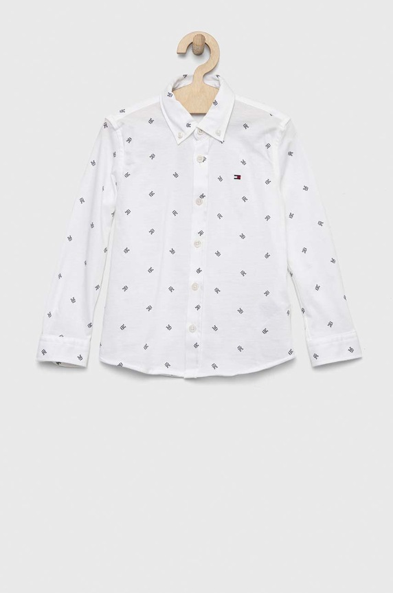 Tommy Hilfiger koszula bawełniana dziecięca długi biały KB0KB08008.PPYX