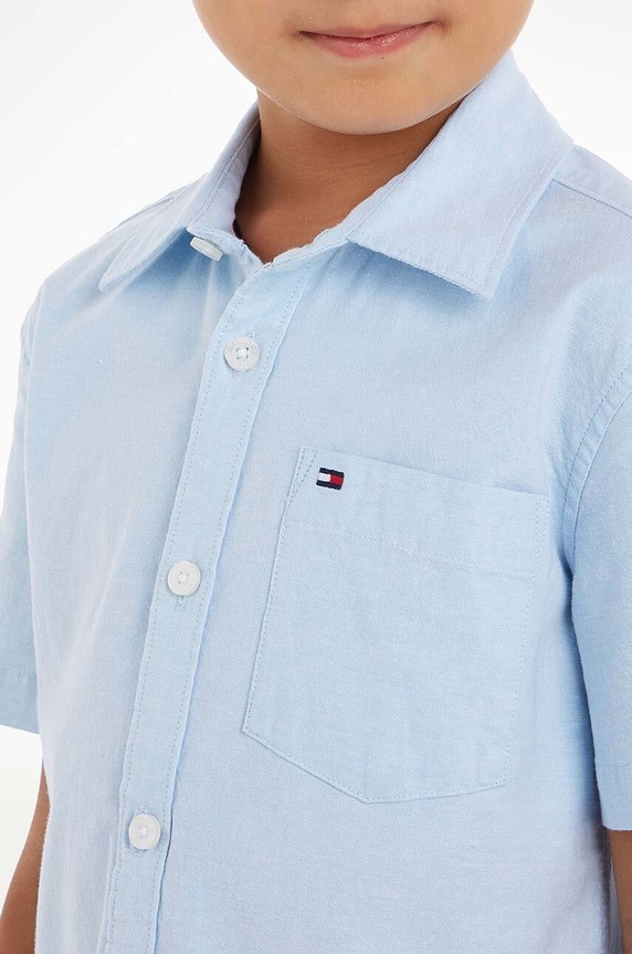 Dětská košile Tommy Hilfiger KB0KB08358.PPYX modrá