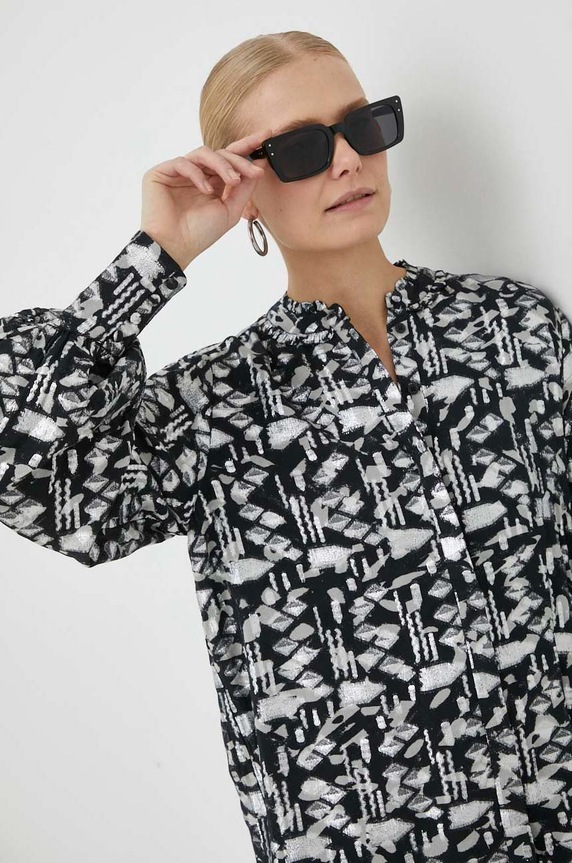 Košulja Bruuns Bazaar Geranium Ava crna BBW3128