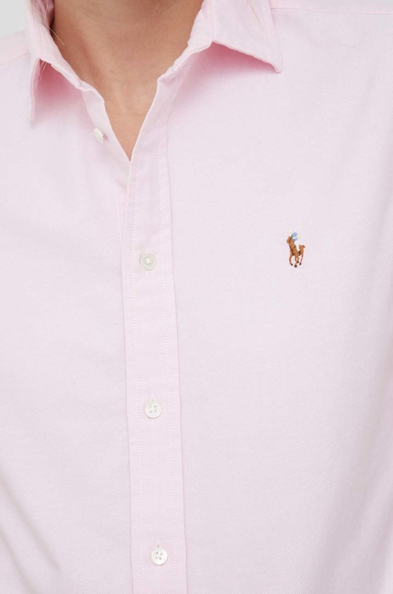 Памучна риза Polo Ralph Lauren 211891377 розов