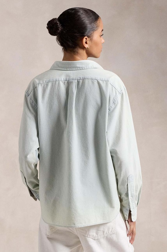 Bavlněná košile Polo Ralph Lauren¨ 211891420 modrá AW25