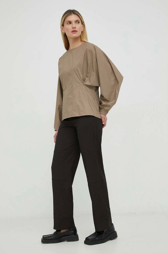 Bavlněná halenka By Malene Birger Maias Q70321062 béžová SS23