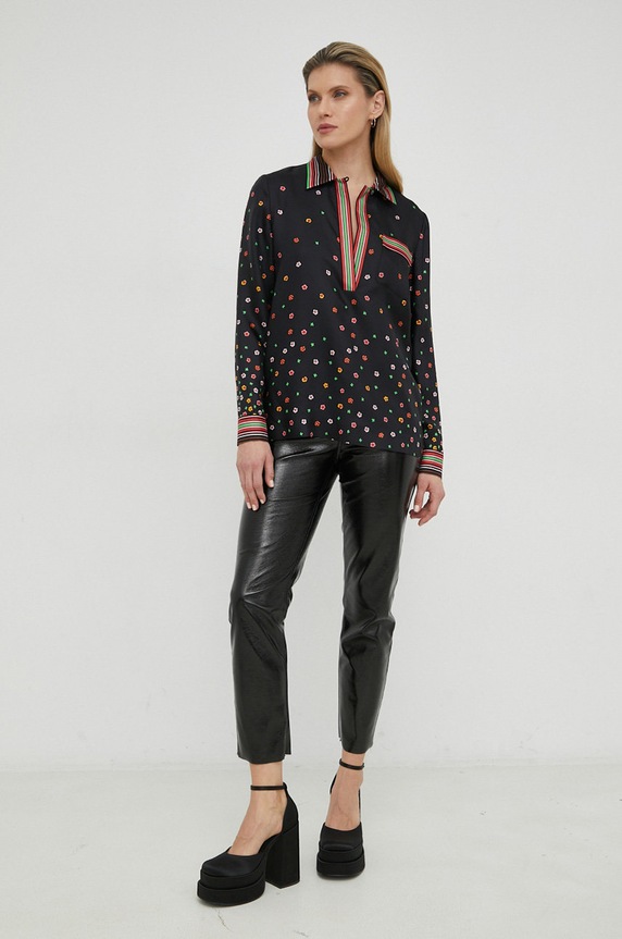 Hedvábná halenka Red Valentino 2R3ABL056PP černá SS23