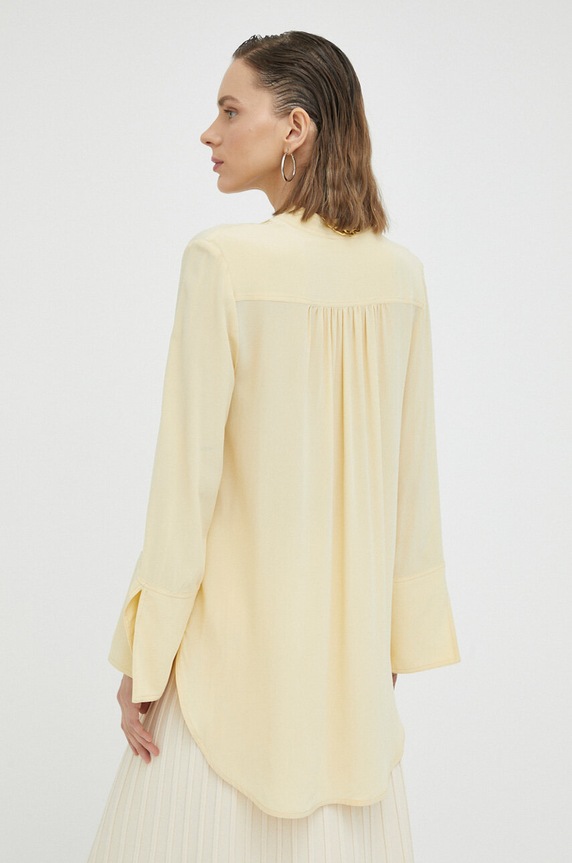 Odzież By Malene Birger bluzka jedwabna Q71256014 żółty