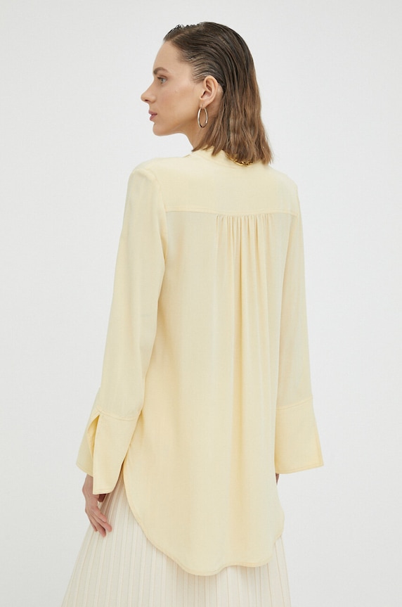 Odzież By Malene Birger bluzka jedwabna Q71256014 żółty