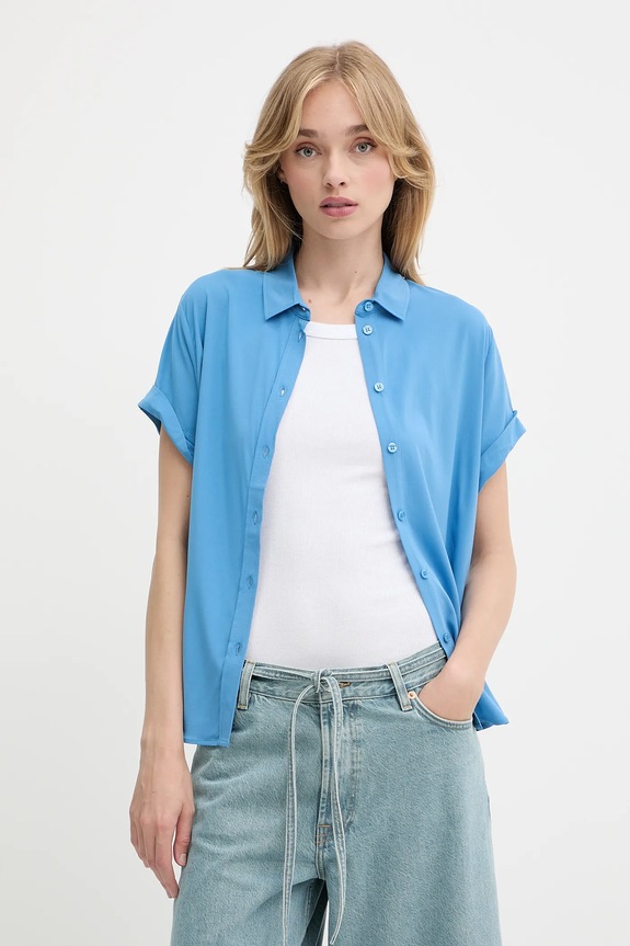 Košeľa Samsoe Samsoe MAJAN fialová F19123672