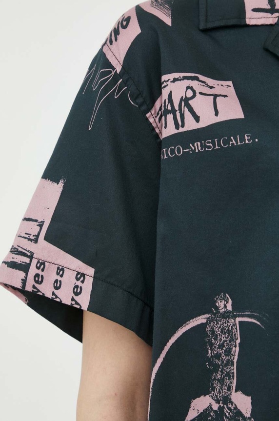 Βαμβακερό πουκάμισο Deus Ex Machina DLP235804 μαύρο