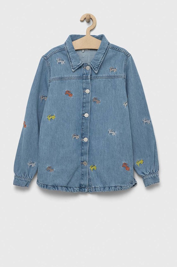 Dječja traper košulja Tommy Hilfiger casual plava KG0KG07308.PPYX