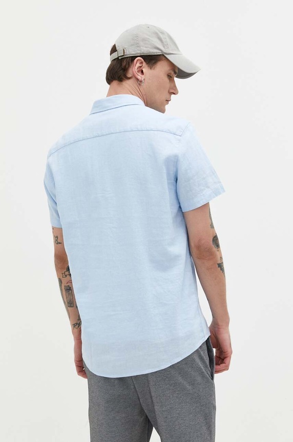 Abbigliamento Solid camicia di lino 21106381.154030 blu