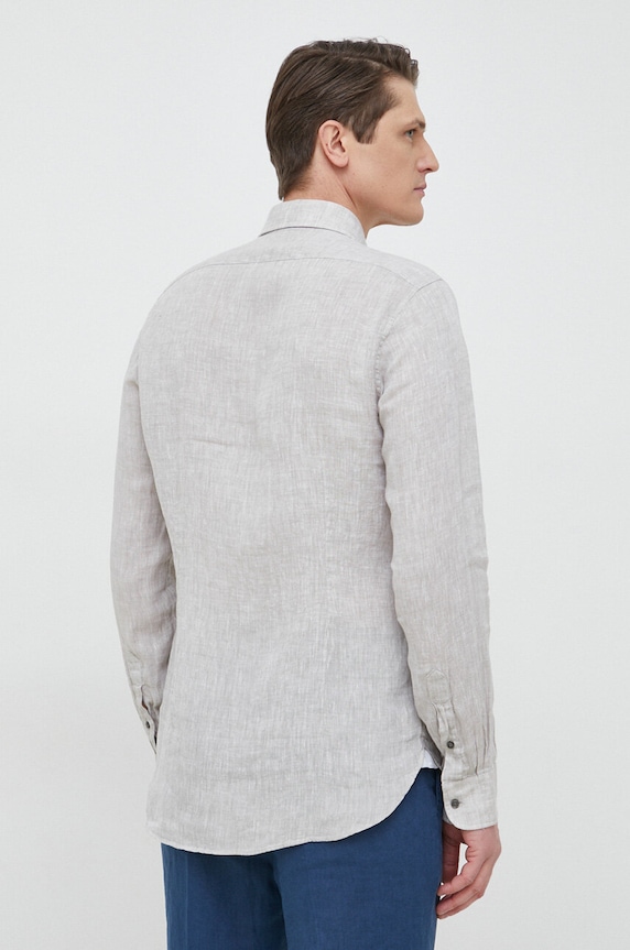 Oblečení Michael Kors košile pánská lněná MK0DS01099 béžová