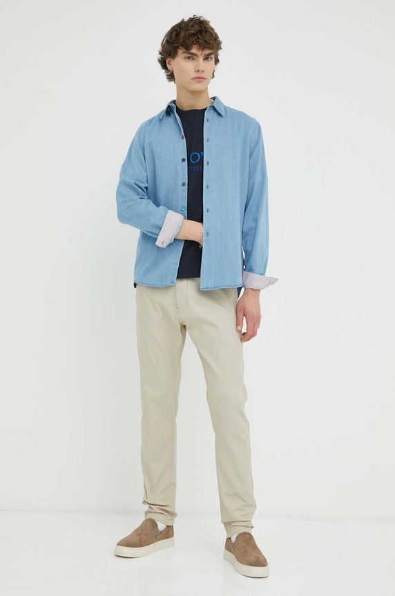 Odzież PS Paul Smith koszula jeansowa M2R.610P.K21555 niebieski
