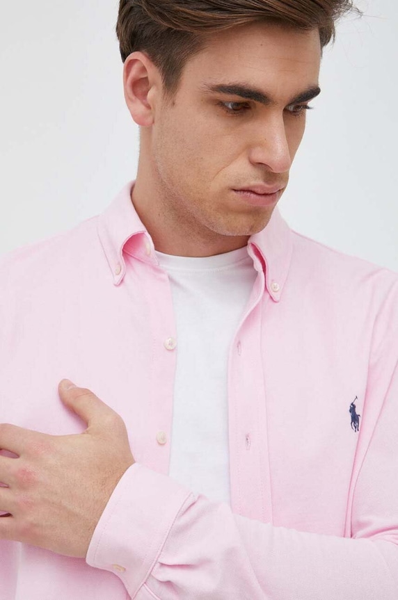 Polo Ralph Lauren košulja za muškarce od pamuka 710654408 roza