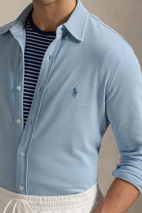 Pamučna košulja Polo Ralph Lauren plava 710654408