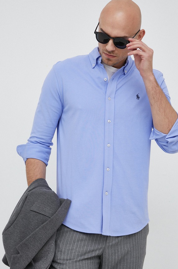 Polo Ralph Lauren koszula bawełniana bawełna niebieski 710654408