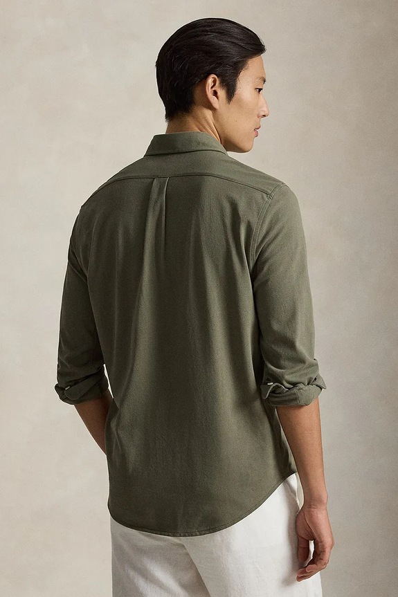 Polo Ralph Lauren camicia da uomo in cotone 710654408 verde SS26