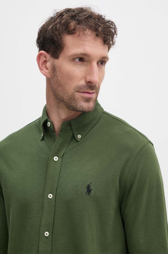 Polo Ralph Lauren košeľa pánska bavlnená 710654408 zelená